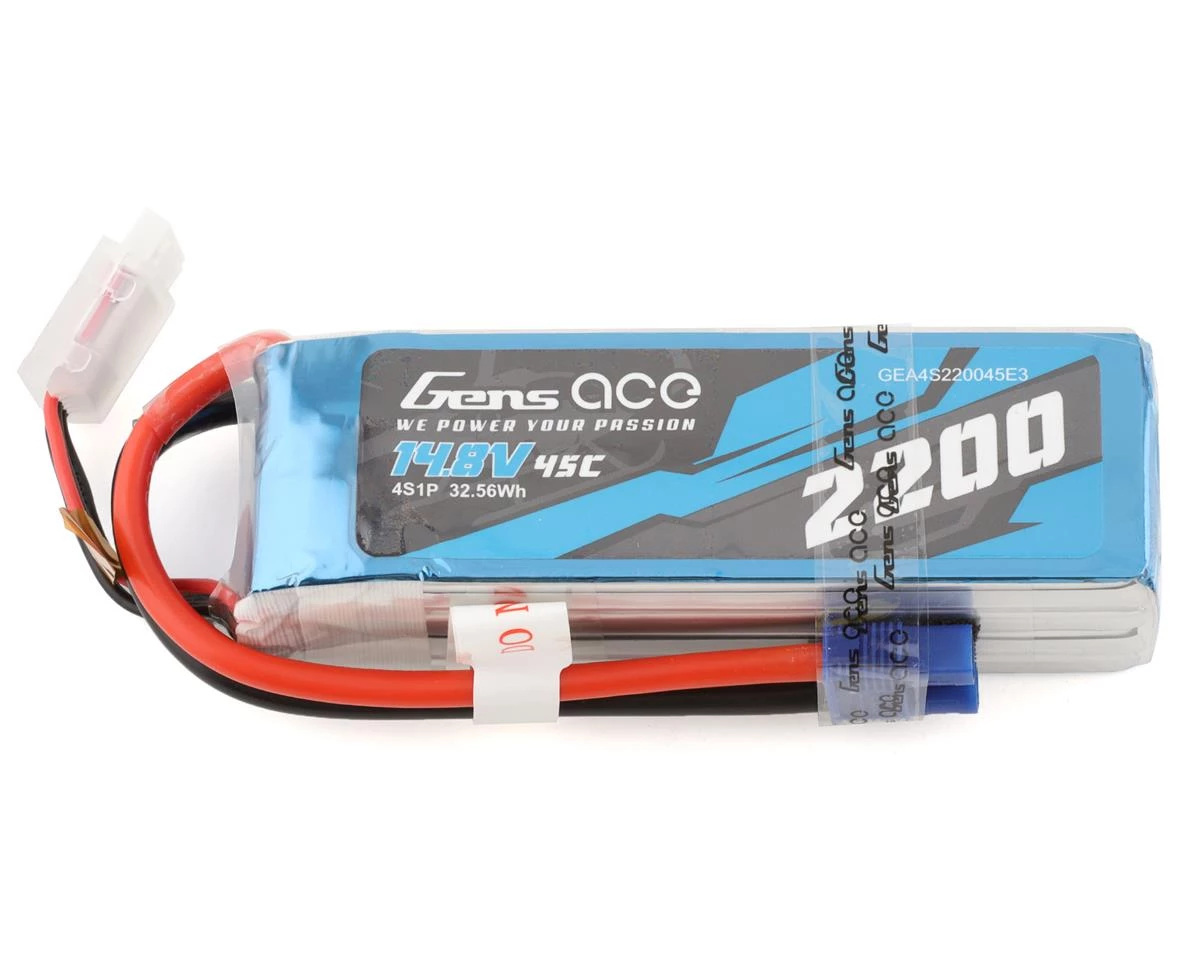 Gens Ace 4S LiPo Battery 45C (14.8V/2200mAh) w/EC3 Connector 1 Gens Ace 4S LiPo Battery 45C (14.8V/2200mAh) w/EC3 Connector