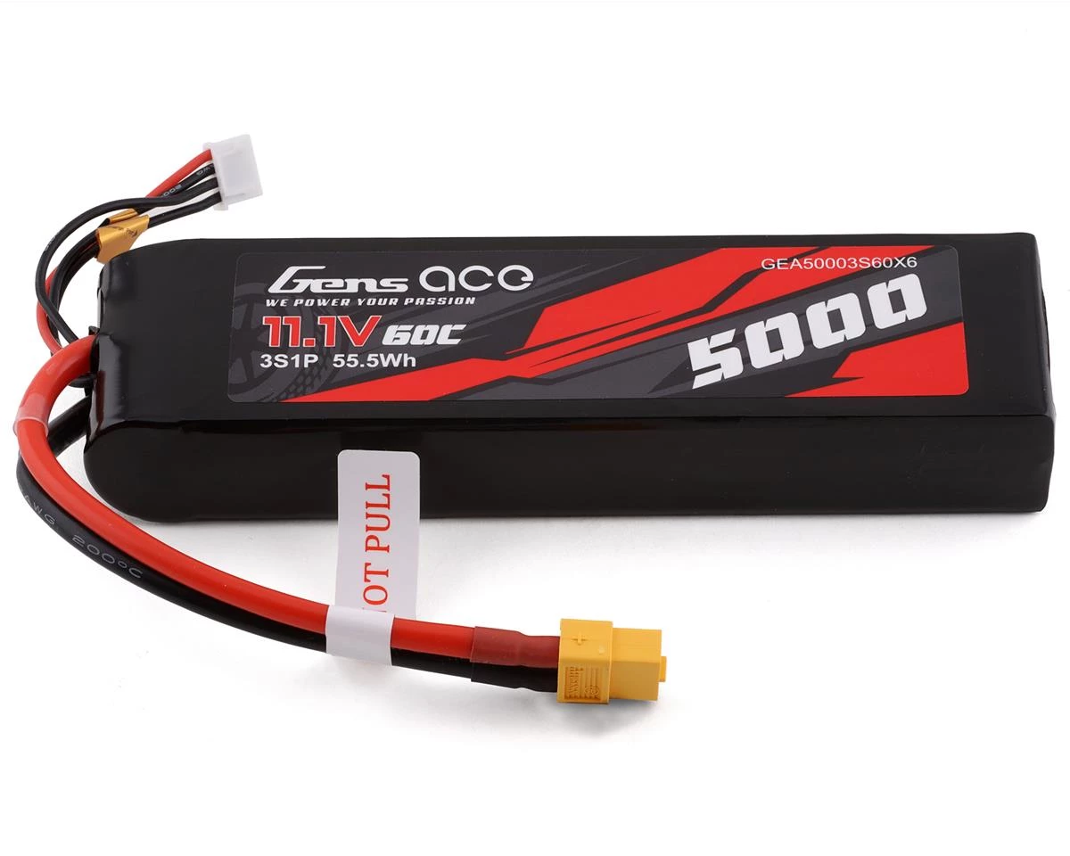 Gens Ace 3s LiPo Battery 60C (11.1V/5000mAh) w/XT-60 Connector 1 Gens Ace 3s LiPo Battery 60C (11.1V/5000mAh) w/XT-60 Connector