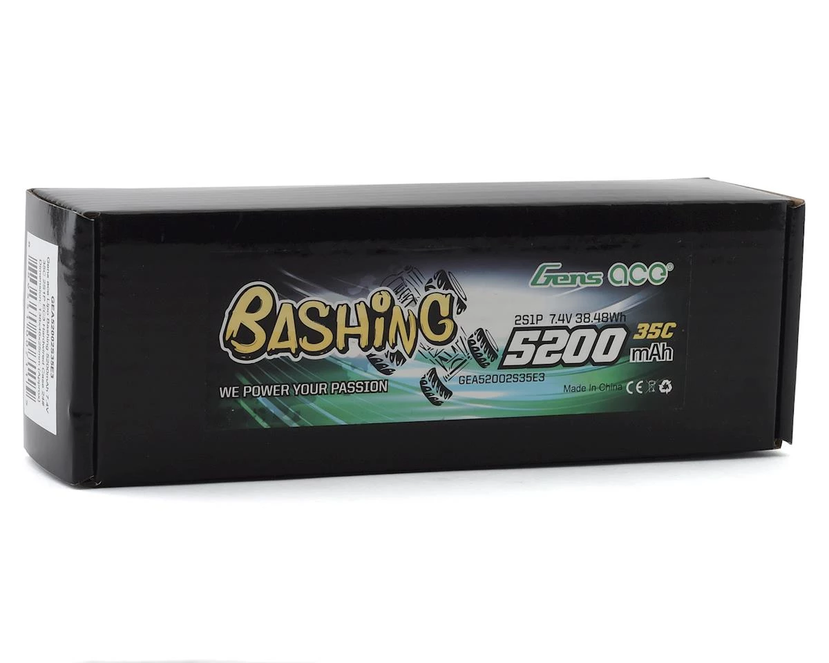 Gens Ace Bashing 2S 35C LiPo Battery Pack (7.4V/5200mAh) w/EC3 Connector 2 Gens Ace Bashing 2S 35C LiPo Battery Pack (7.4V/5200mAh) w/EC3 Connector - Image 2