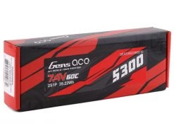 Gens Ace 2s LiPo Battery 60C w/4mm Bullets & T-Style Adapter (7.4V/5300mAh) -Lunsford best sale gea53002s60d10 2