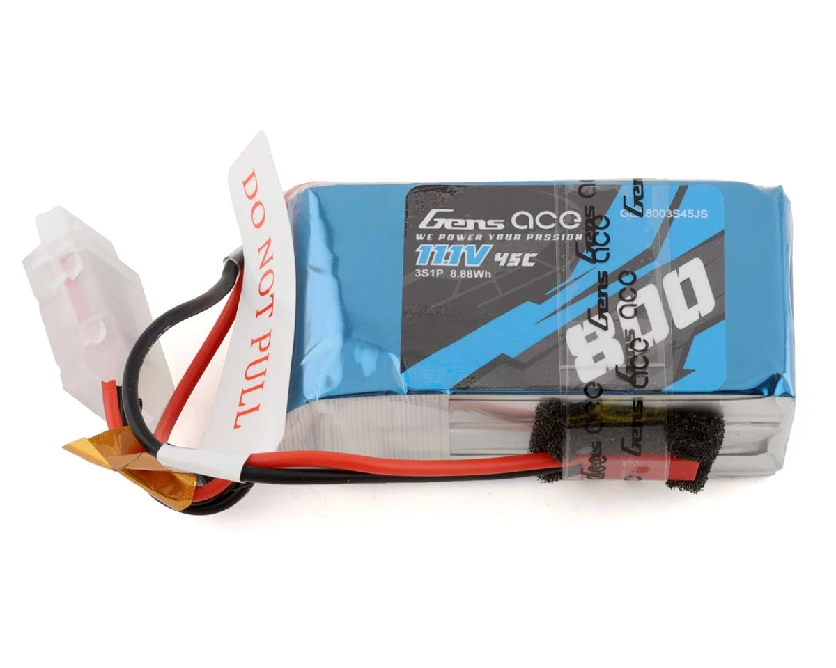 Gens Ace 3S LiPo Battery 45C (11.1V/800mAh) w/JST Connector 1 Gens Ace 3S LiPo Battery 45C (11.1V/800mAh) w/JST Connector