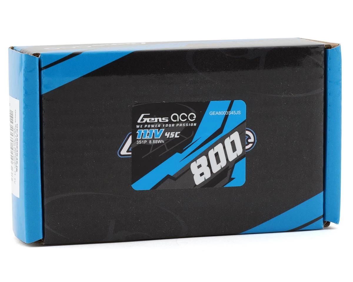 Gens Ace 3S LiPo Battery 45C (11.1V/800mAh) w/JST Connector 2 Gens Ace 3S LiPo Battery 45C (11.1V/800mAh) w/JST Connector - Image 2