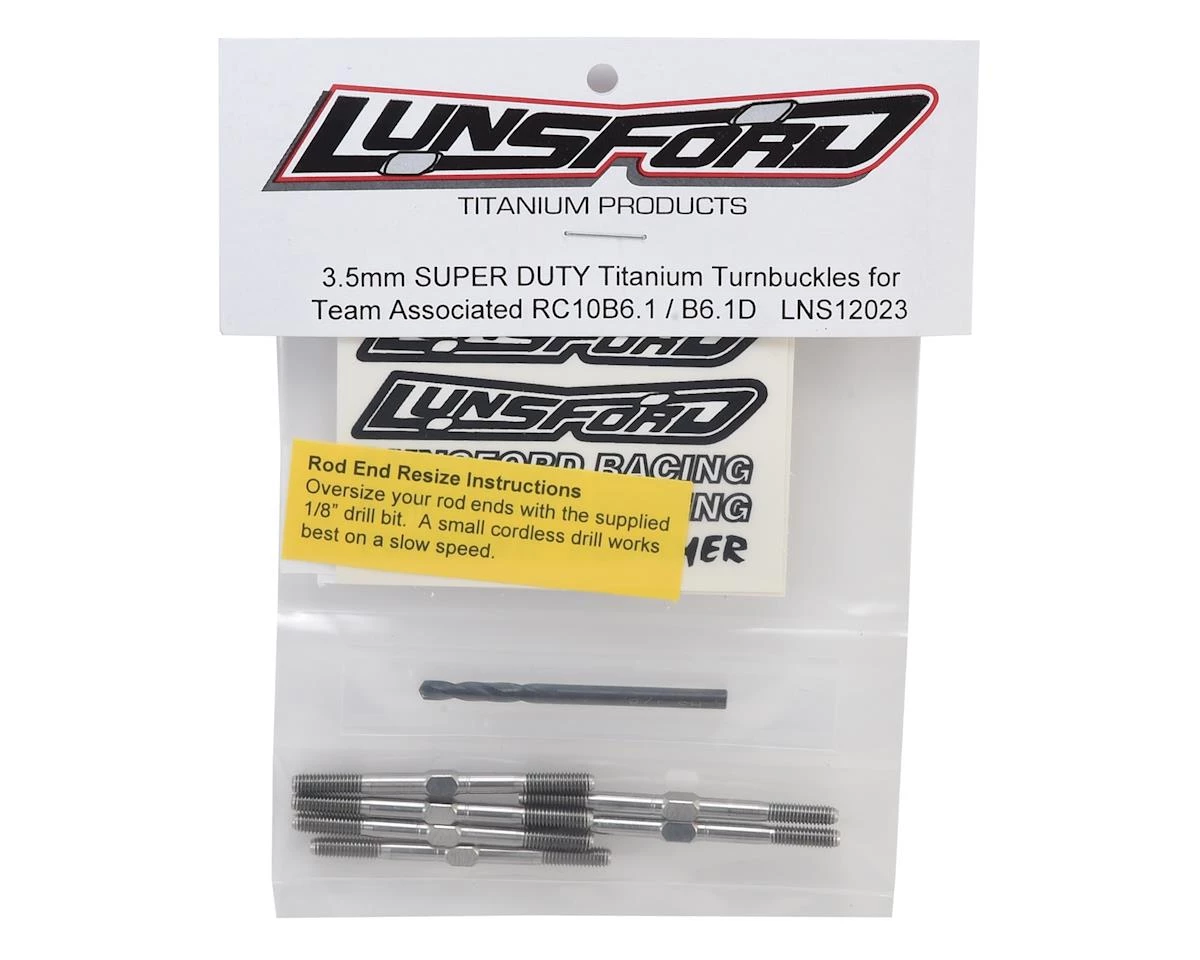 Lunsford 3.5mm B6.1/B6.1D "Super Duty" Titanium Turnbuckle Set 2 Lunsford 3.5mm B6.1/B6.1D "Super Duty" Titanium Turnbuckle Set - Image 2