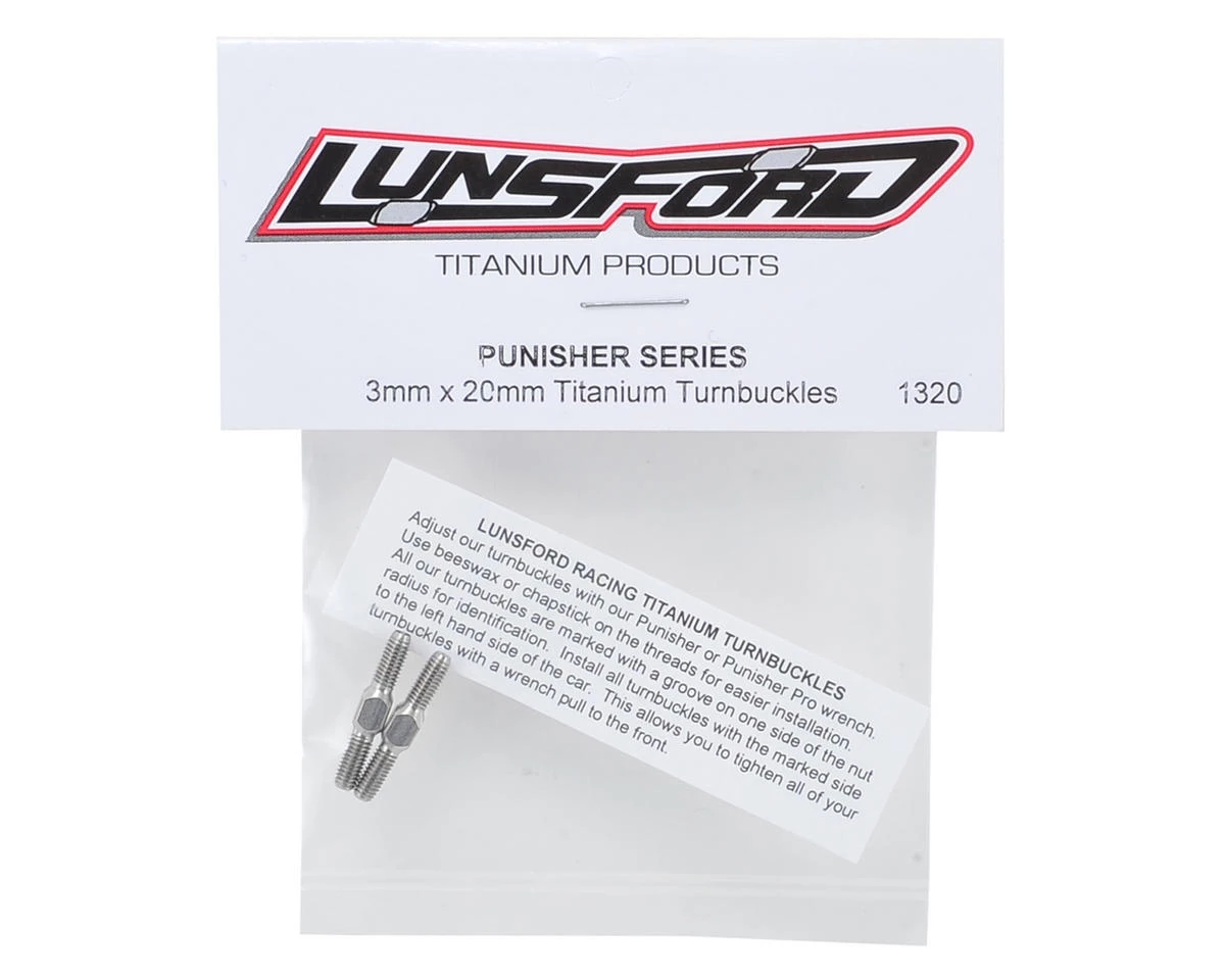 Lunsford 3x20mm "Punisher" Titanium Turnbuckles (2) 2 Lunsford 3x20mm "Punisher" Titanium Turnbuckles (2) - Image 2