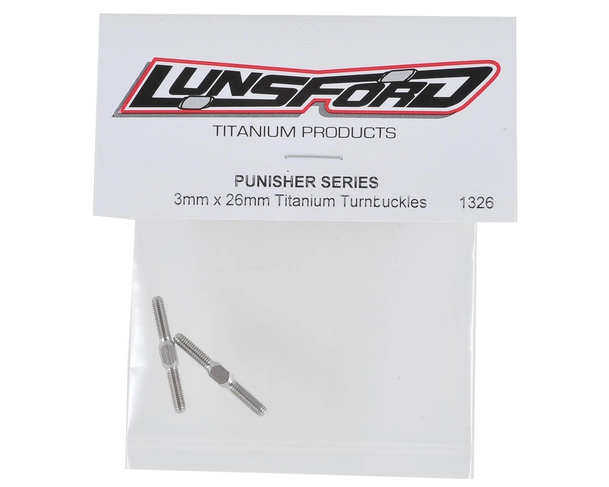 Lunsford "Punisher" 3x26mm Titanium Turnbuckles (2) 2 Lunsford "Punisher" 3x26mm Titanium Turnbuckles (2) - Image 2