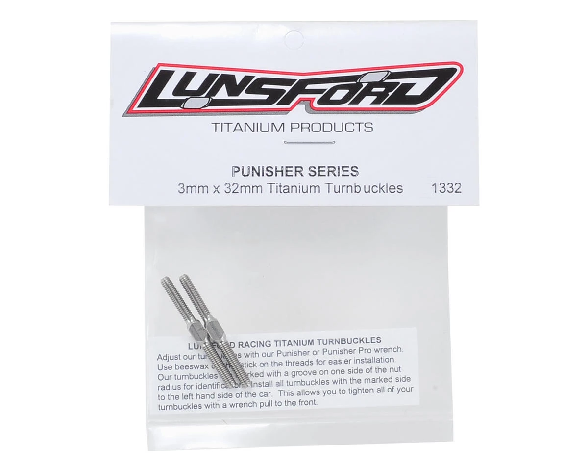 Lunsford 3x32mm "Punisher" Titanium Turnbuckles (2) 2 Lunsford 3x32mm "Punisher" Titanium Turnbuckles (2) - Image 2