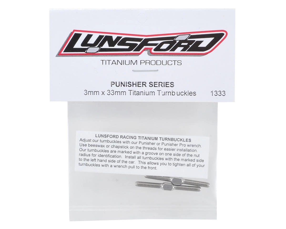 Lunsford 3x33mm "Punisher" Titanium Turnbuckles (2) 2 Lunsford 3x33mm "Punisher" Titanium Turnbuckles (2) - Image 2