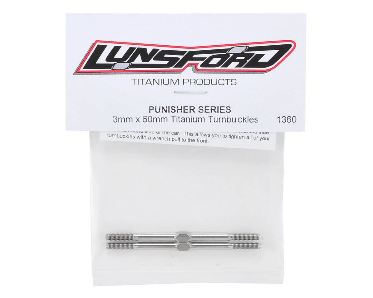 Lunsford 3x60mm "Punisher" Titanium Turnbuckles (2) 2 Lunsford 3x60mm "Punisher" Titanium Turnbuckles (2) - Image 2