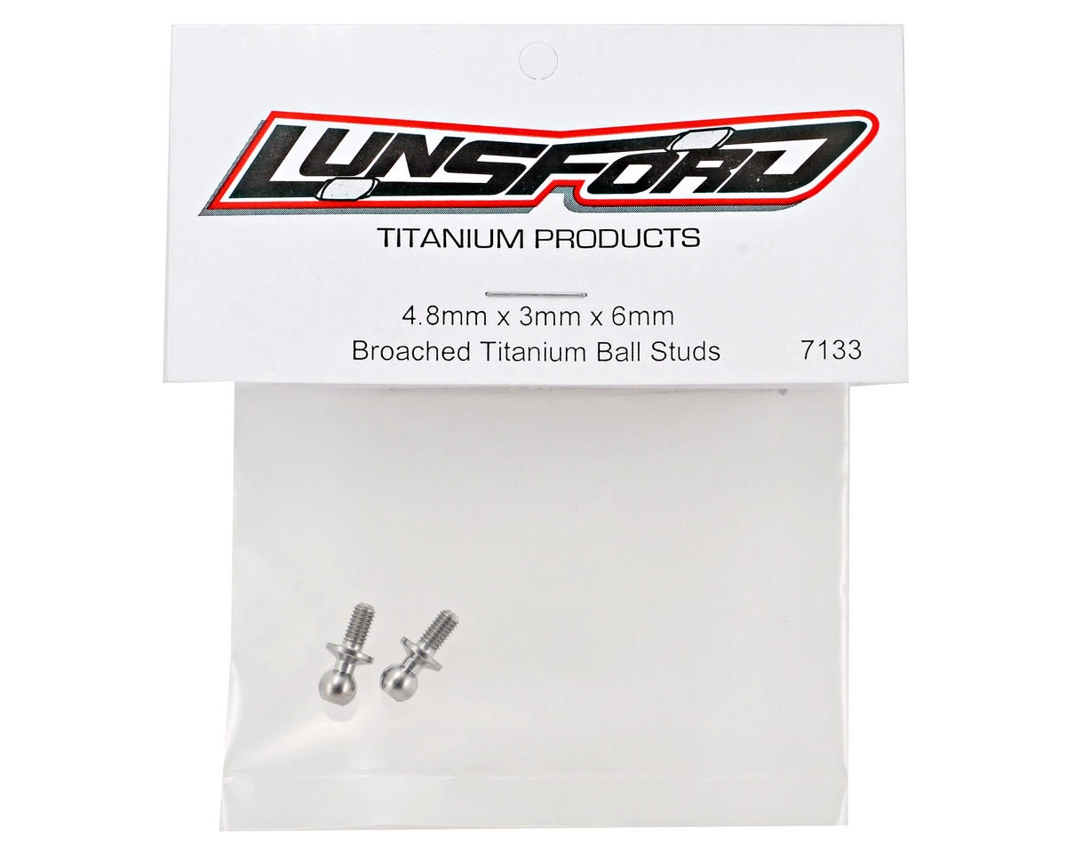 Lunsford 4.8x6mm Broached Titanium Ball Studs (2) (SC10 4x4) 2 Lunsford 4.8x6mm Broached Titanium Ball Studs (2) (SC10 4x4) - Image 2