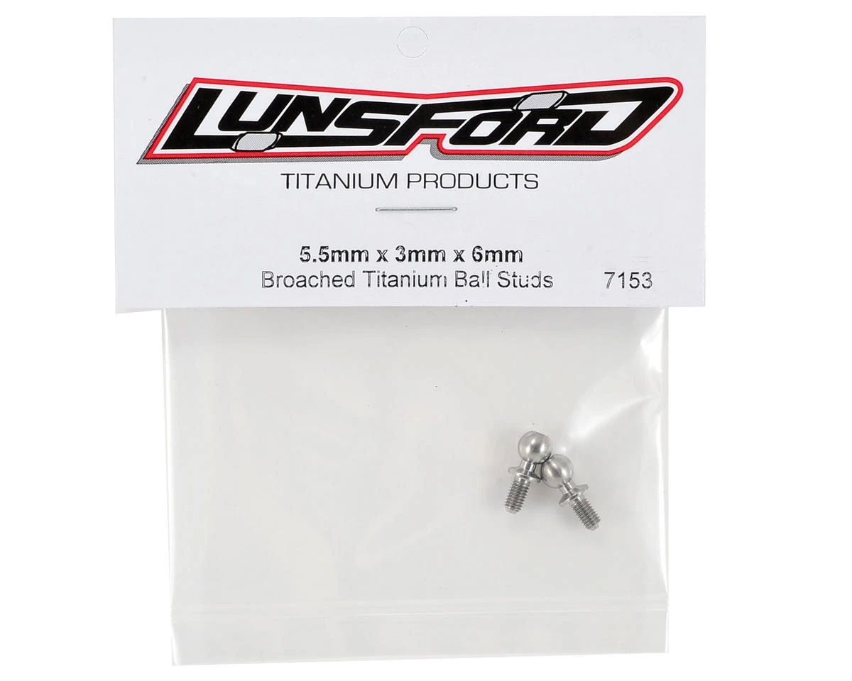 Lunsford 5.5x3x6mm Titanium Ball Studs (2) 2 Lunsford 5.5x3x6mm Titanium Ball Studs (2) - Image 2