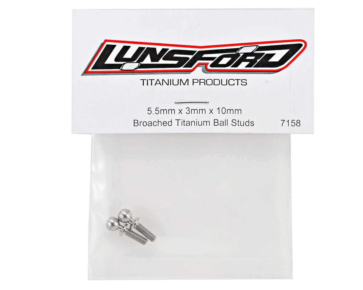 Lunsford 5.5x10mm Broached Titanium Ball Studs (2) (SC10 4x4) 2 Lunsford 5.5x10mm Broached Titanium Ball Studs (2) (SC10 4x4) - Image 2